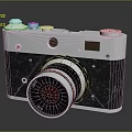 Vintage Classic Camera With Silver Metal Body And Lens For Digital Product