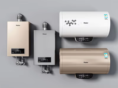 Haier Daily Electrical Appliances Including Gold Gray White Storage Instant Water Heaters For Home Use 3d model