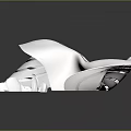 Modern Artistic Reception Desk with Curved White Structure and Smooth Reflective Surface 3d model