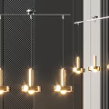 Modern Brass Chandelier With Linear Suspended Design And Golden Hanging Lights