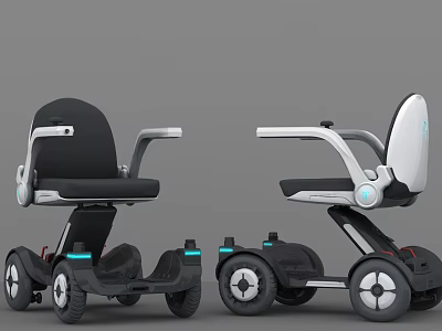Smart Electric Mobility Scooter With Modern Design Black White Color And Ergonomic Seat 3d model