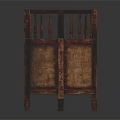 Vintage Wooden Crib With Curved Railings And Green Padded Interior Design