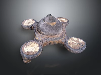 Vintage Cast Iron Multi Pan Heating Base As Practical Household Item For Daily Use 3d model
