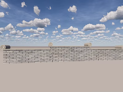 New Chinese-style Enclosure Wall Landscape Wall 3d model
