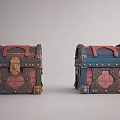 European Style Retro Treasure Box Medieval Retro Jewelry Box Exquisite Storage Box Retro Jewelry Box Medieval Treasure Box 3d model