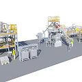 Industrial Equipment Processing Plant With Operational Platforms Piping And Safety Railings