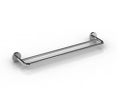 Modern Stainless Steel Bathroom Towel Rack with Sleek Design and Polished Surface 3d model