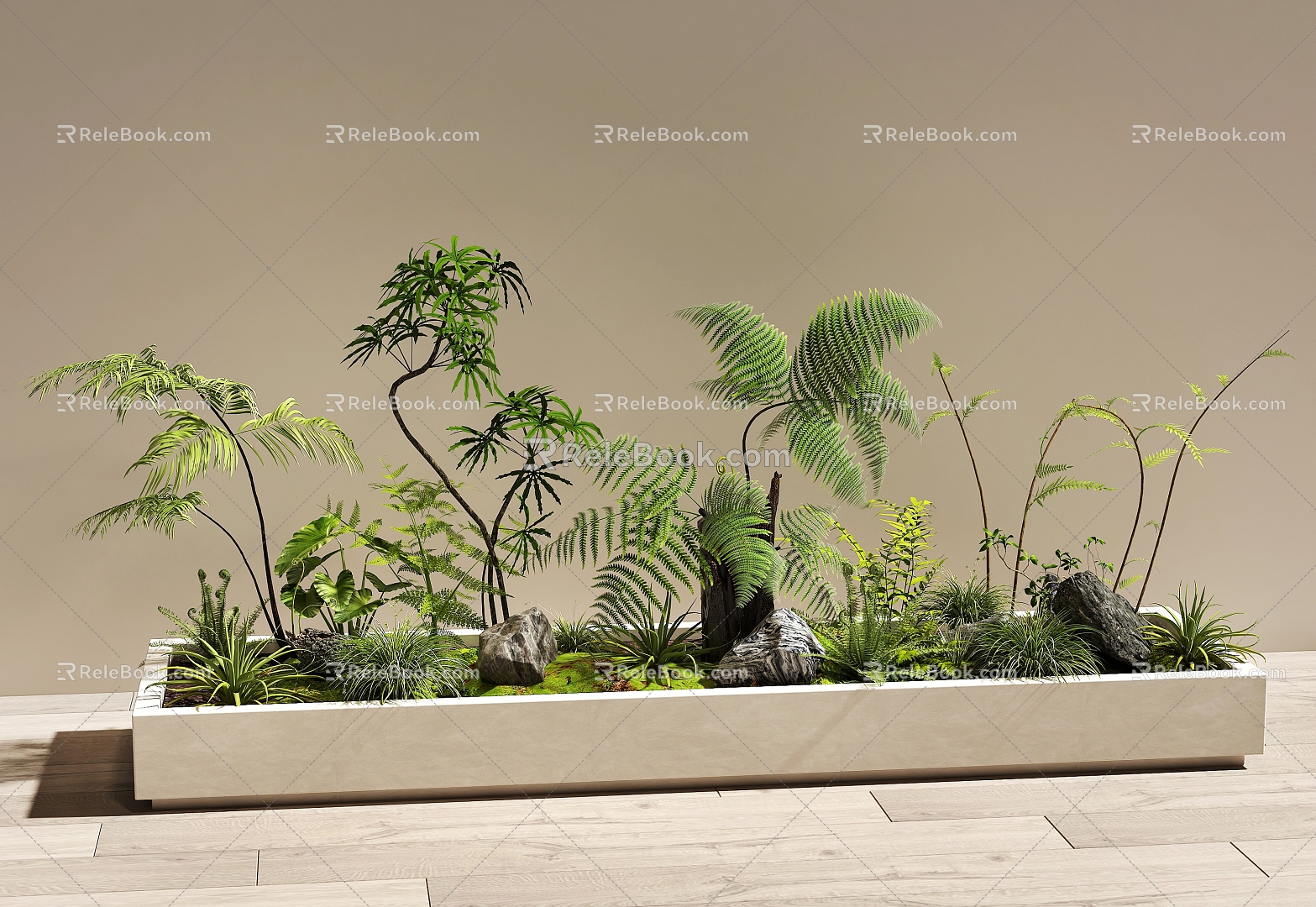 Plant combination Plant pile Plant landscape Courtyard sketch Courtyard landscape 3d model