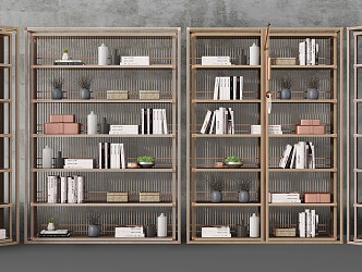 New Chinese Style Bookshelf Bookcase Antique Shelf Decorative Cabinet Decoration 3d model