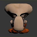 Woman Character 3D Head Model With Orange Beard And Black Tattoos