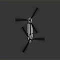 Detailed White Helicopter Model With Twin Black Rotors And Smooth Design
