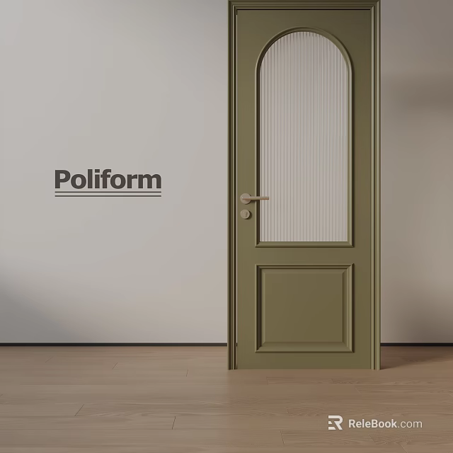 Elegant Green Hinged Door With Glass Panel Poliform Modern Interior Design 3d model 