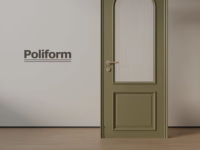 Elegant Green Hinged Door With Glass Panel Poliform Modern Interior Design 3d model