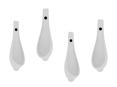 Four Modern White Wall Mounted Urinals for Stylish Home Bathroom Design 3d model