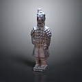 Terracotta Warrior Sculpture Carving Standing Armored Figure With Traditional Ancient Design