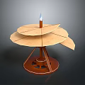 Decorative Wooden Furniture Featuring Multiple Rotating Layers Sturdy Pillar And Circular Base