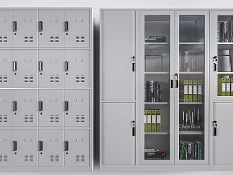 Modern File Cabinet Locker Iron Cabinet Office Cabinet 3d model