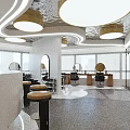 Modern Beauty Hair Salon Interior With Black Leather Chairs Mirrors And Stylish Lighting