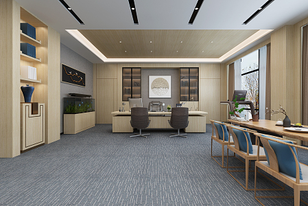 New Chinese Office General Manager Office 3d model