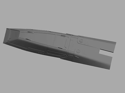 Black Long Mechanical Part With Structural Holes And Industrial Design Details 3d model