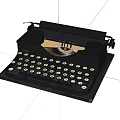 Classic Vintage Black Typewriter With Mechanical Keyboard And Metal Roller Design