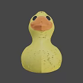 Yellow Rubber Duck Toy With Shiny Surface Black Eyes And Smooth Texture
