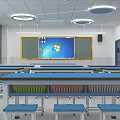 Modern Classroom Primary and Secondary School Science Room 3d model