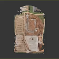 Aerial View Of Large Construction Site With Multiple Building Areas And Foundation Work