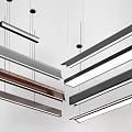 Modern Linear Pendant Lights in Black White and Brown Metal for Contemporary Home Interior