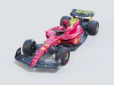 Red Scuderia Ferrari Formula 1 Car Model With Shell Sponsorship And Number 16 3d model