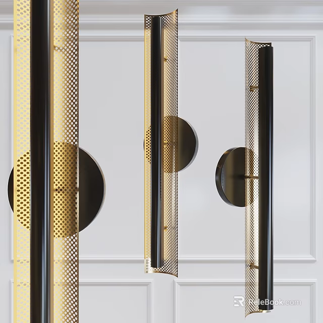 Modern Wall Sconces With Geometric Metal Design For Contemporary Home Interior Lighting 3d model 