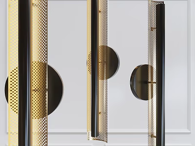 Modern Wall Sconces With Geometric Metal Design For Contemporary Home Interior Lighting 3d model
