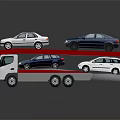 Car Transporter Vehicle Carrier With Multiple Cars On Multi Level Decks