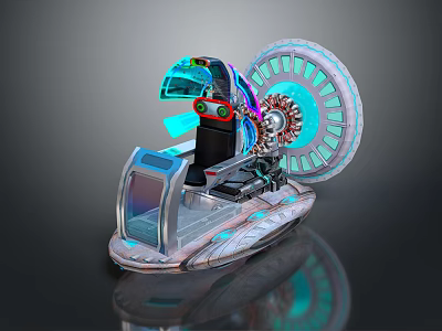 Futuristic Hover Vehicle With Transparent Cockpit Glowing Wheel And Sleek Tech Design 3d model