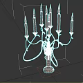 Ornate Golden Candelabra With Multiple Lit Candles And Curved Decorative Branches