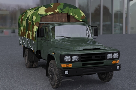 80 s domestic classic Dongfeng military truck 140 car 3d model