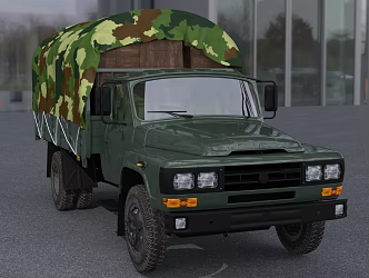 80 s domestic classic Dongfeng military truck 140 car 3d model