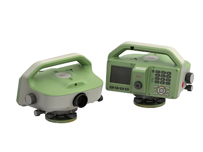 Green Portable Industrial Surveying Instruments With Digital Display And Control Panel 3d model