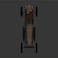 Vintage Copper Colored Race Car With Open Cockpit Red Seat And Exposed Engine