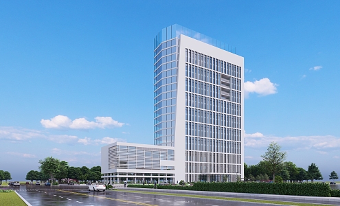 Modern Style Office Building Hotel Office Building Sales Office Industrial Park 3d model