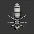 Mechanical Bee 3D Character Model With White Black Body Transparent Wings And Large Eyes
