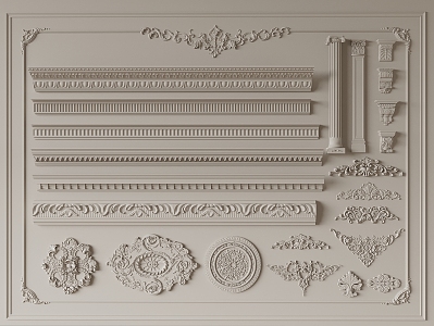 French plaster line 3d model