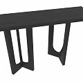 Black Console Table with U Shaped Legs Modern Sleek Design and Sturdy Structure 3d model