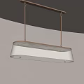 Modern Minimalist Rectangular Pendant Light With Beige Fabric Shade Hanging From Gray Ceiling 3d model