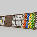 Kids Outdoor Climbing Playground Structure With Wooden Frame Colorful Holds Net And Ladder
