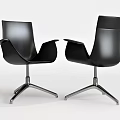 Modern Black Office Chairs With Ergonomic Design And Metal Base