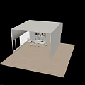 Modern Conference Table With Office Chairs Laptop And Decorative Paintings In Office
