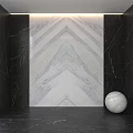 Marble Background Wall With Symmetrical Natural Patterns And Decorative Sphere Accent 3d model