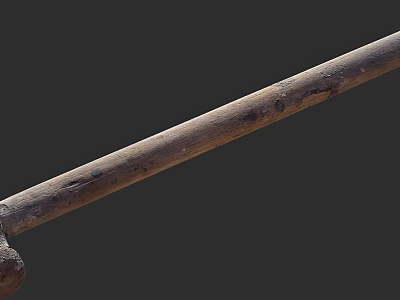 Sturdy Metal Hammer with Wooden Handle for DIY Hardware Repair Projects 3d model