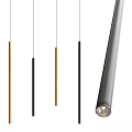 Modern Minimalist Pendant Lights In Gold Black And Gray Long Cylindrical Design
